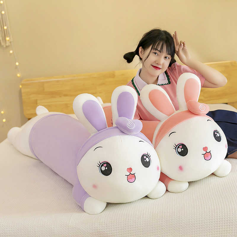 日本品质超大号比心兔子长条抱枕可爱兔子毛绒玩具公仔女生礼物品