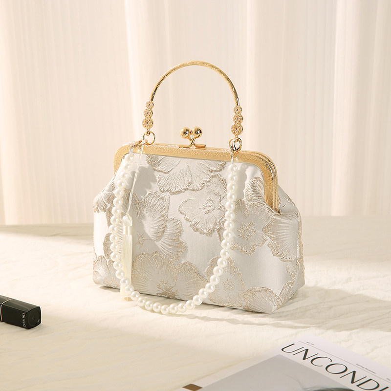 新中式富贵花图案国风旗袍包包搭配汉服马面裙单肩斜挎手提口金包,箱包皮具/热销女包/男包,小方包,淘宝优惠券,粉丝福利购,淘宝优惠卷