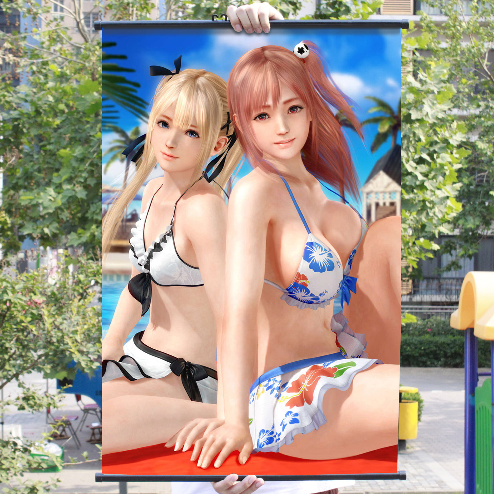 doa5死或生5沙滩排球3周边挂画游戏海报泳装款,玛丽罗斯穗香