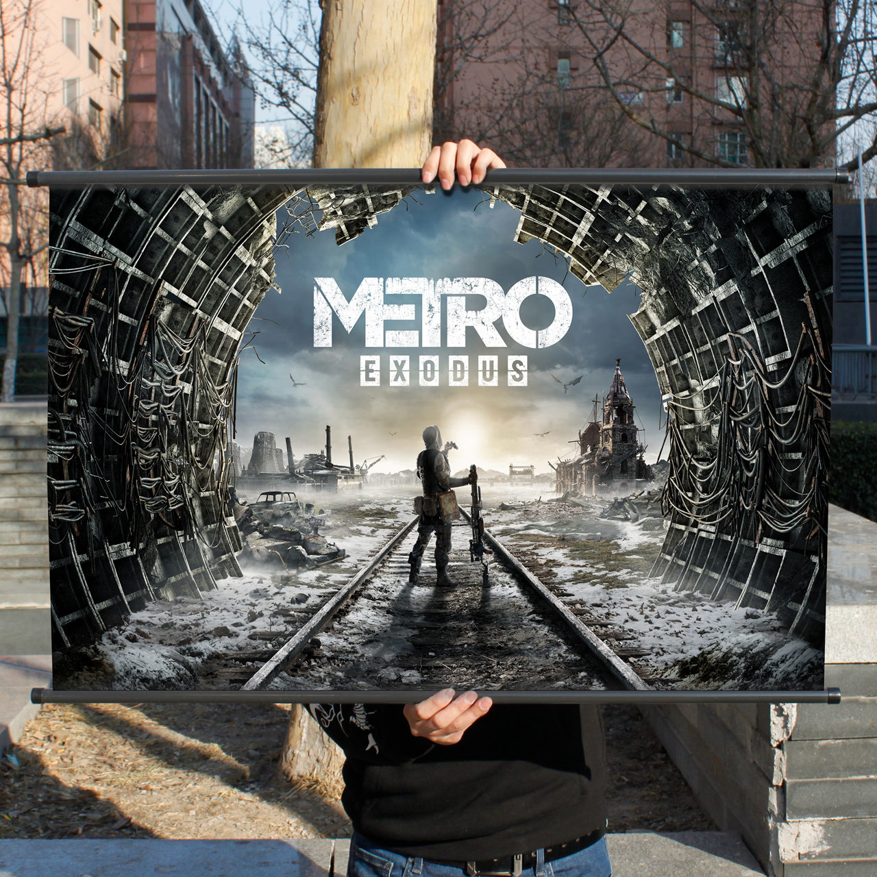 地铁:离去周边游戏收藏挂画地铁:逃离布制铝合金画轴海报宿舍装饰