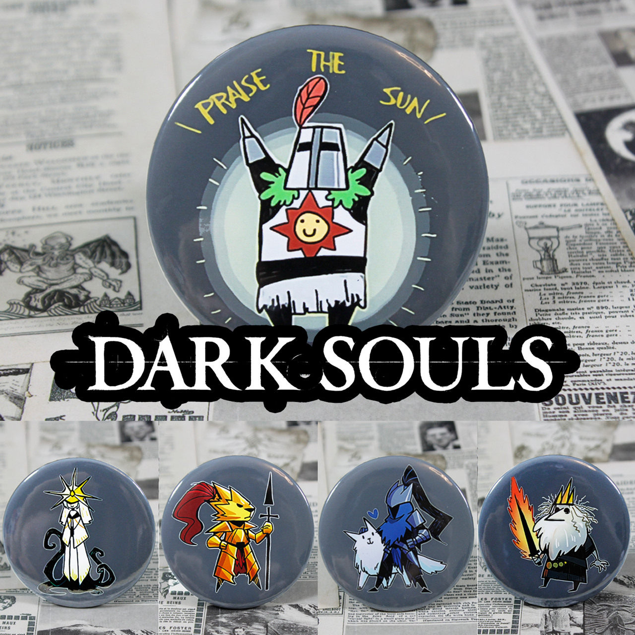 黑暗之魂1q版胸章,黑魂1周边书包徽章挂饰阿尔特留斯索拉尔翁斯坦