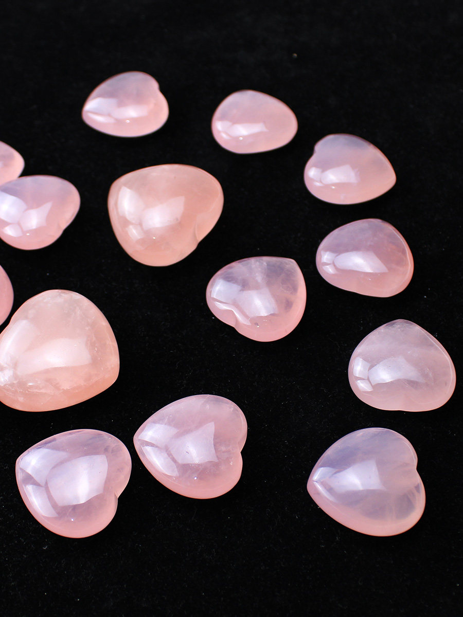 YI JINGYUAN 천연 핑크 크리스탈 거친 돌 장식품 하트 모양의 돌 커플 모델 히비스커스 돌 복숭아 꽃 장식품