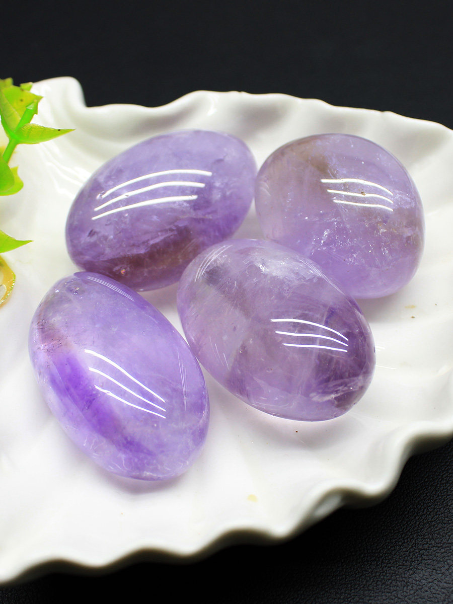 YI JINGYUAN 천연 자수정 원석 대형 입자 타원형 공중제비 돌 스크랩 수조 돌 장식 조경 보석 머리