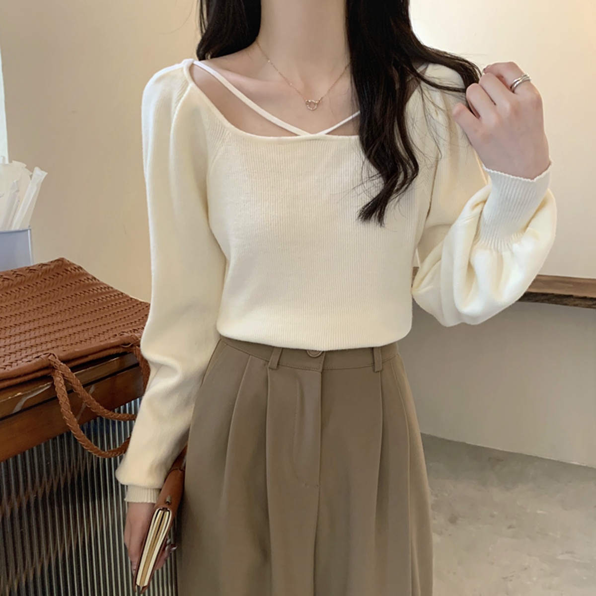 针织打底衫女辣妹毛衣秋冬
