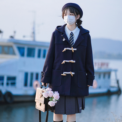 花见森日系牛角扣大衣