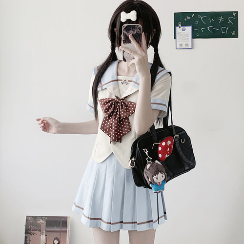 夏北 花见森原创公主线收腰修身水手服长短袖日系校供jk制服套装