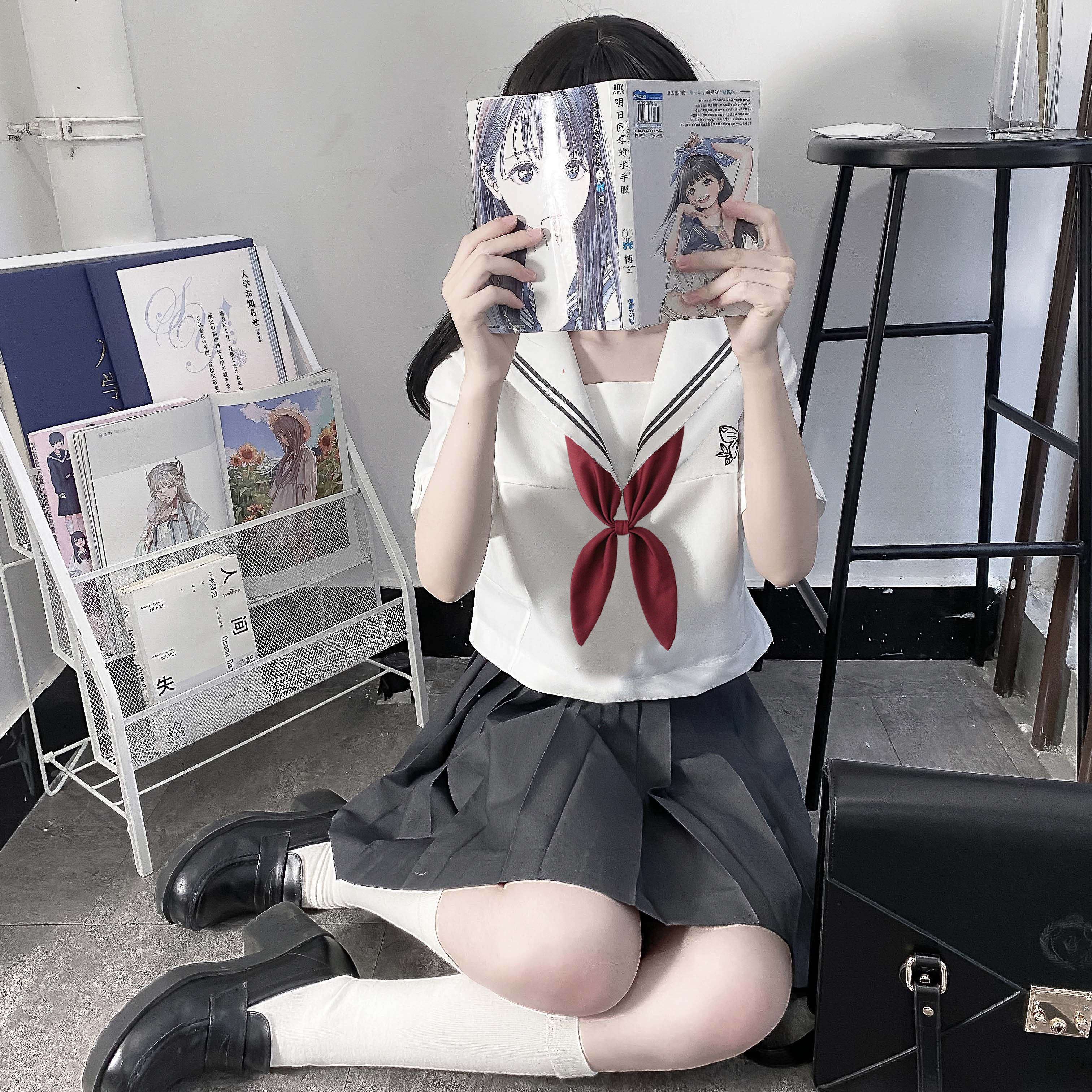清仓  花见森【世岛中】关西襟灰二本正版jk制服水手服领巾基础女