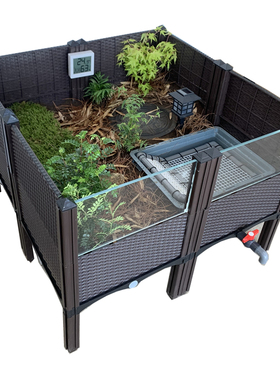 黄缘龟专用饲养箱 半水龟安缘台缘 草龟生态水陆缸 东箱专用饲养