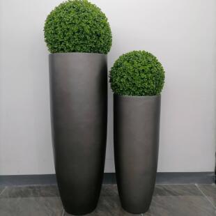 银灰色圆形落地大花瓶简约现代家居样板间软装饰品花器摆件