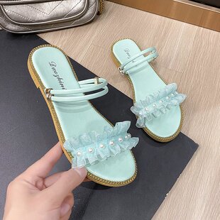 2025新款凉鞋女外穿罗马两穿平底夏网红ins潮沙滩鞋仙女超火拖鞋