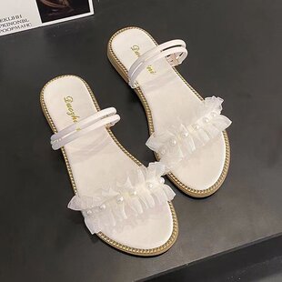 平底凉鞋女2025春夏新款ins仙女风网红韩版百搭两穿配裙子的拖鞋
