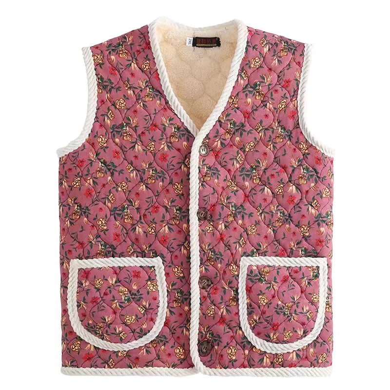 老太太冬季加绒加厚外套马甲老人棉衣坎肩女装奶奶装保暖马夹时尚