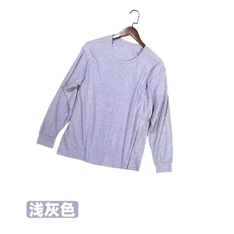 中年男秋衣上衣长袖单件4050岁爸爸衬衣简约父亲薄款冬装内衣套头