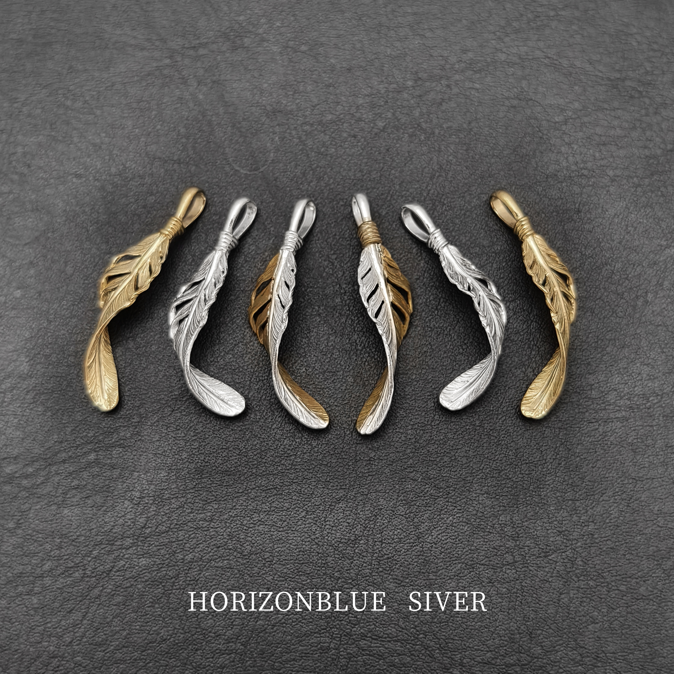 HORIZONBLUESIVER素羽毛吊坠配饰