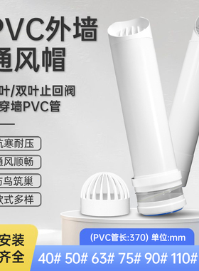 一体式PVC穿墙风帽止回阀止逆阀集成灶排风排烟75 80 100 120室外