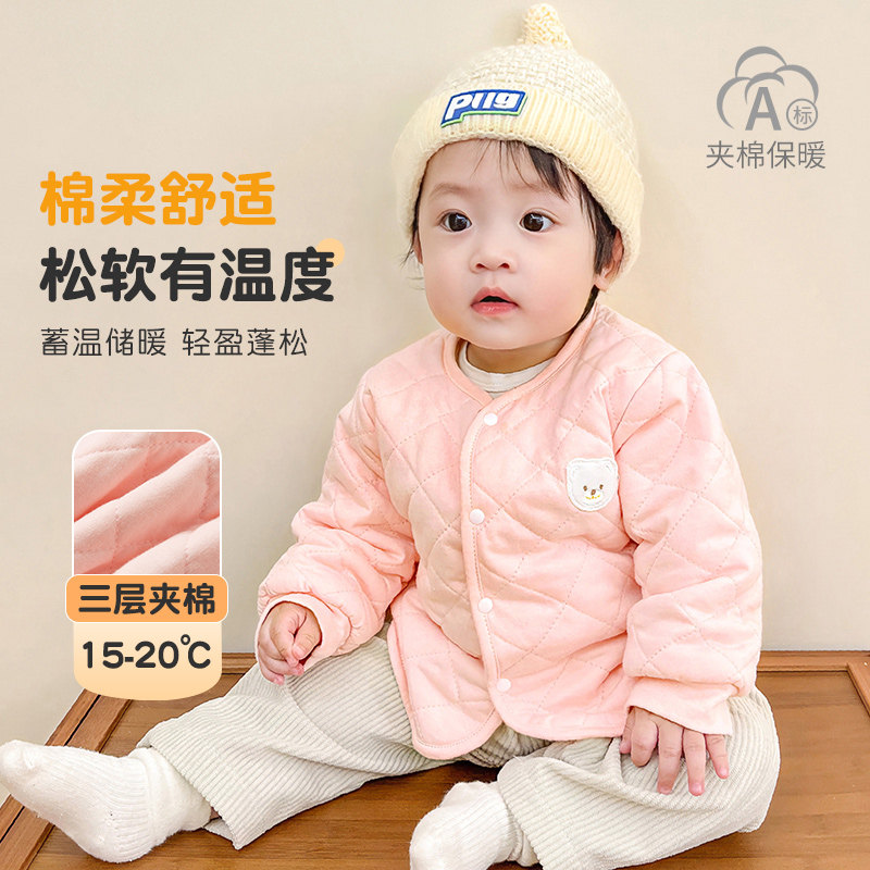 儿童外套春秋冬宝宝保暖薄夹棉上衣一岁男童女童冬装棉服婴儿衣服