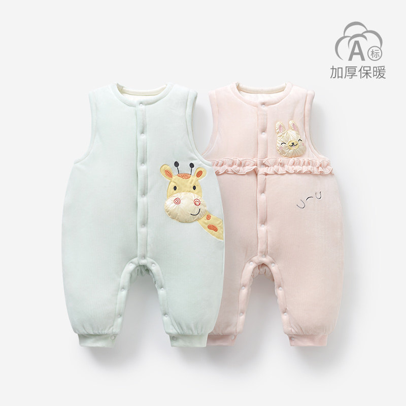 婴儿背带裤春秋冬新生夹棉外穿连体裤子男女幼儿保暖冬装宝宝棉裤
