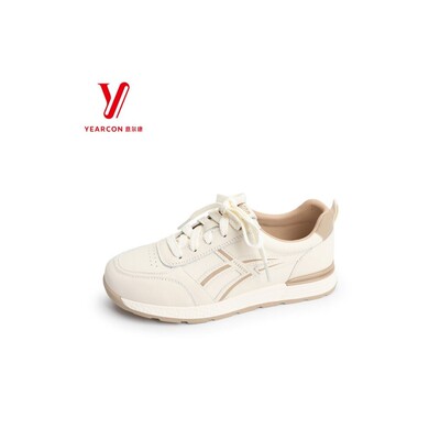 意尔康时尚真皮女鞋2026小白鞋春季年新款6281ZD17963Y运动鞋百搭