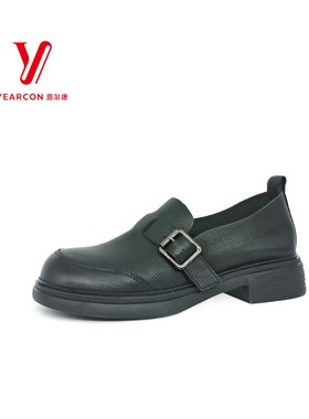 意尔康女鞋小新款秋季乐福鞋皮鞋5162DB27151Y深口复古2025皮带扣