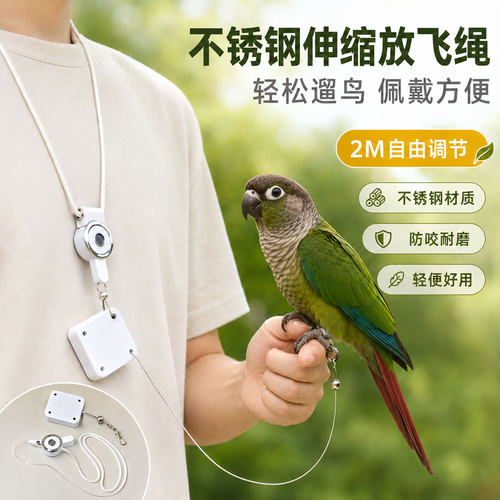 鹦鹉伸缩放飞绳脚环活扣脚链鸟用