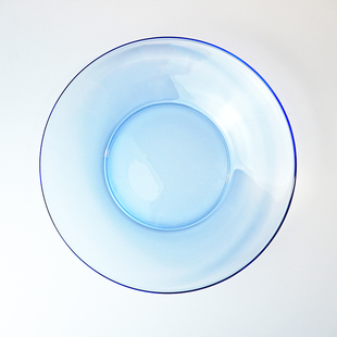 Scybe喜碧 蓝色玻璃小果盘沙拉盘水果盘简约干果小吃碟凉菜盘小号