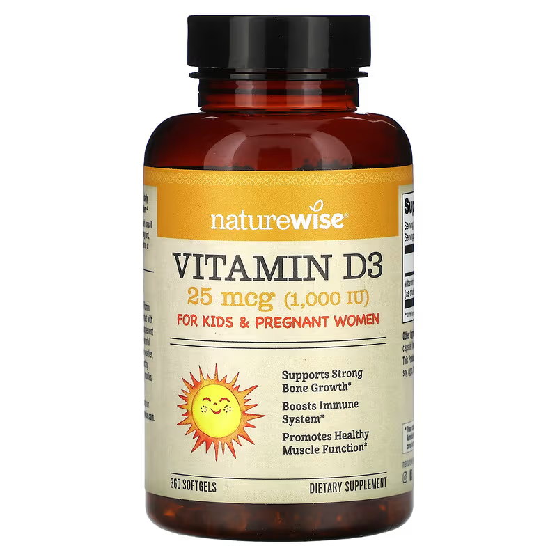 现货美国Naturewise维生素D3 vitamind维他命阳光瓶维生素d软胶囊