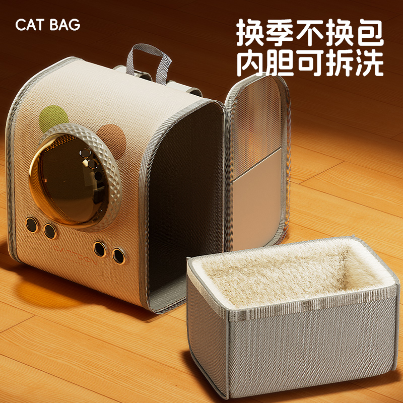 猫包冬季保暖大容量防应激猫书包