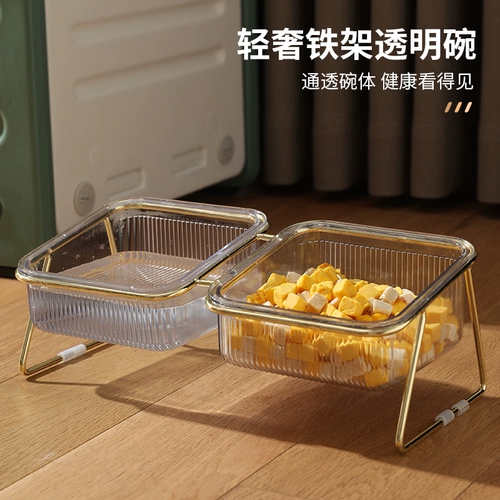 Кошка чаша двойная чаша из зернового бассейна в двух -neck кошачьи пьет вода для собак пить воду большую собаку для собак вода для пищи в интеграцию