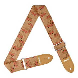 AMUMU复古印花吉他背带木/电吉他贝斯通用橡树皮肩带耐用男女生