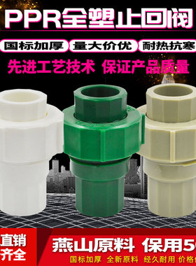 PPR止回阀活接头20 4分25 6分32 40 50 63水管管材管件配件