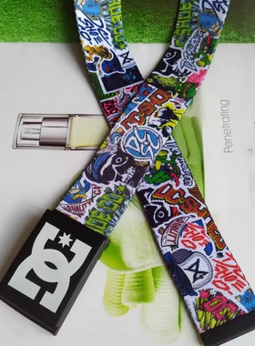 dc滑板品牌腰带帆布潮牌休闲户外运动滑雪百搭学生街舞卡扣皮带潮