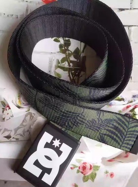 dc潮牌滑板滑雪帆布腰带皮带编织松紧带男女复古百搭高街头自动扣