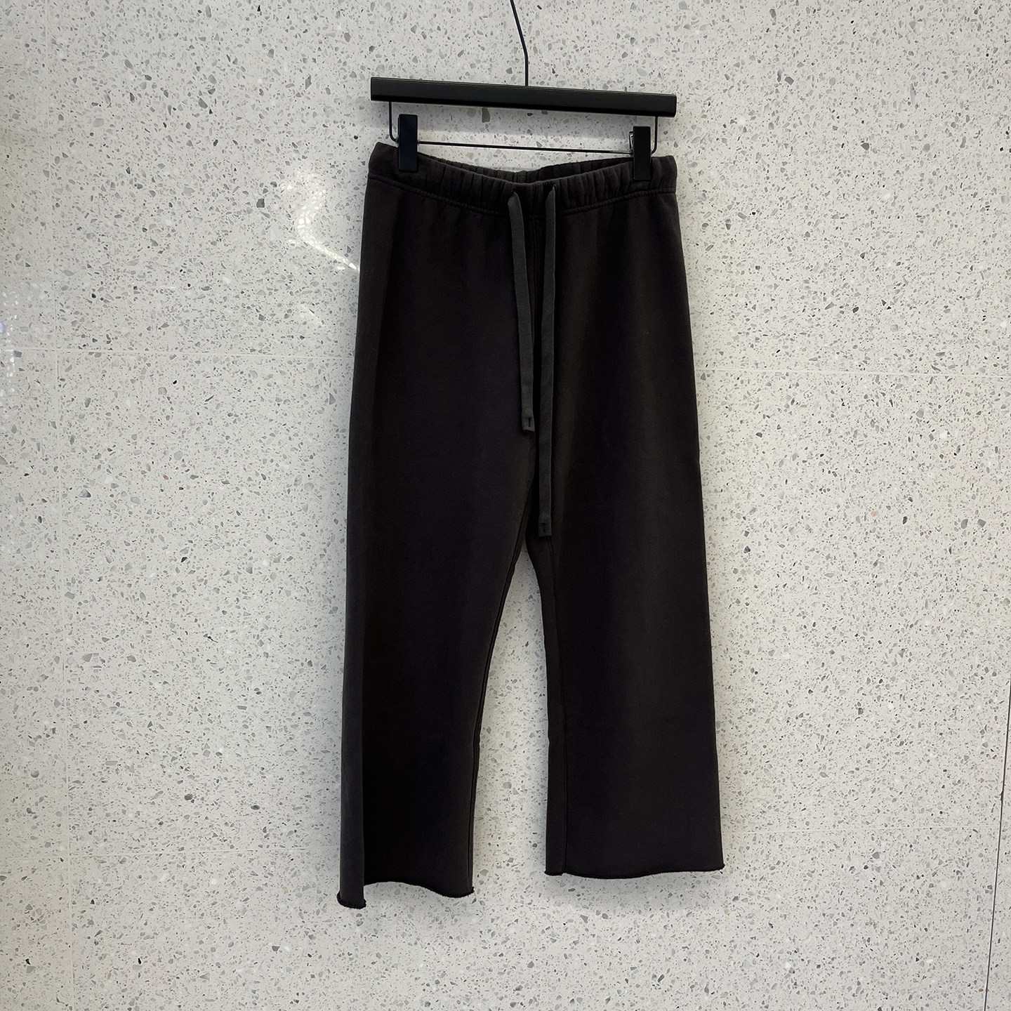 南油小众设计极简抽绳松紧腰加绒直筒卫裤毛边直阔腿九分裤女,女装/女士精品,卫裤,淘宝优惠券,粉丝福利购,淘宝优惠卷