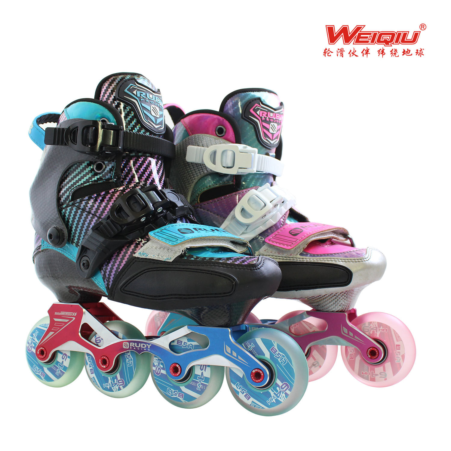 纬球S6碳纤平花鞋花式轮滑儿童溜冰鞋