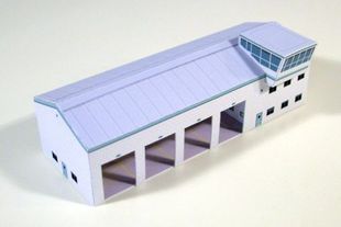 1：400机场消防局楼机场建筑3D纸模DIY手工客机民航飞机机场模型