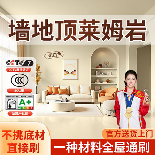 墙地顶莱姆岩一体涂料家用室内水泥墙面漆地面翻新无机陶瓷艺术漆