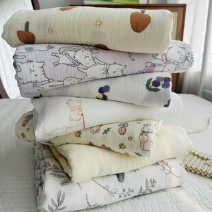 全棉双层纱布料睡衣连衣裙婴儿宝宝月子居家服床品被子做衣服面料