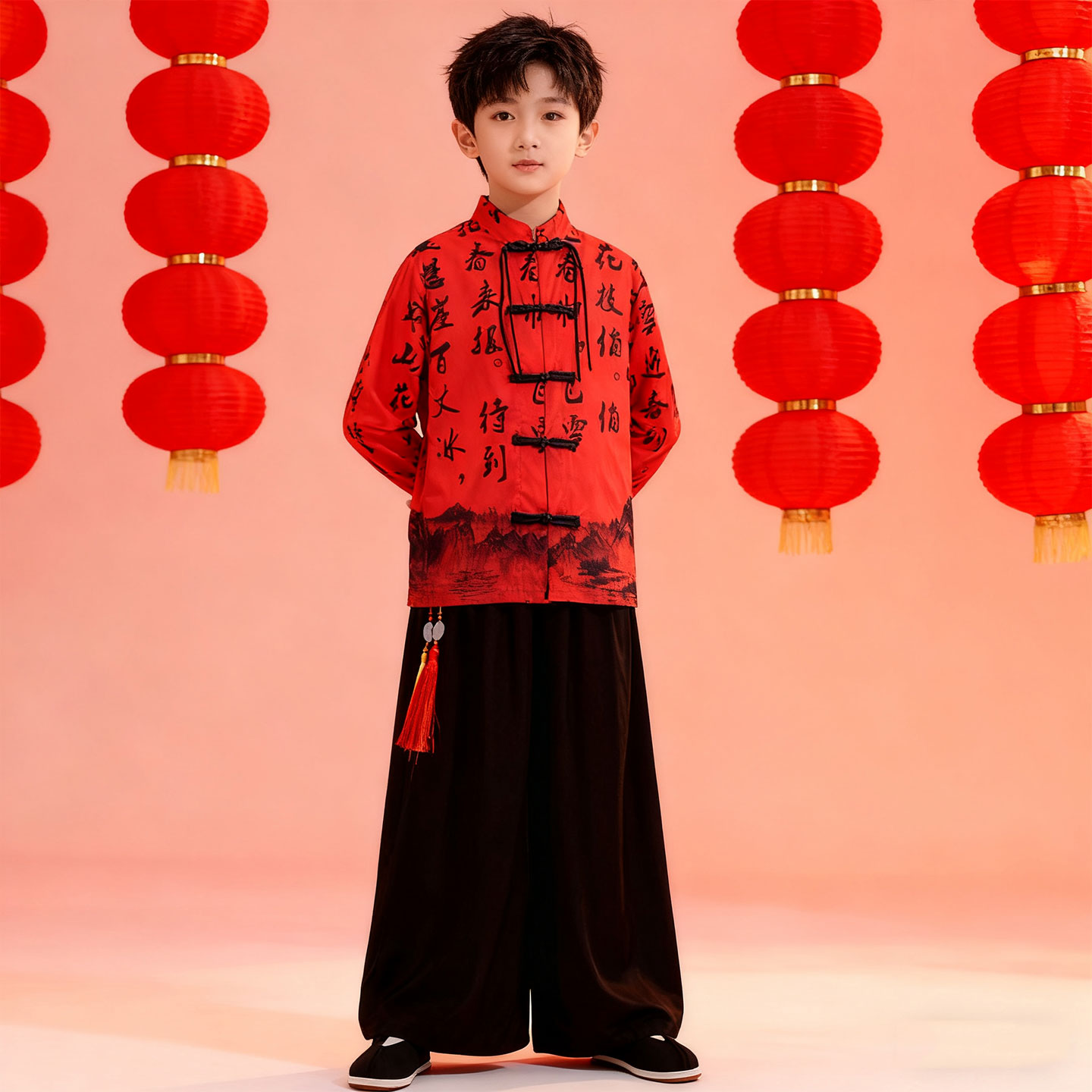 扇子舞中国龙六一儿童演出服