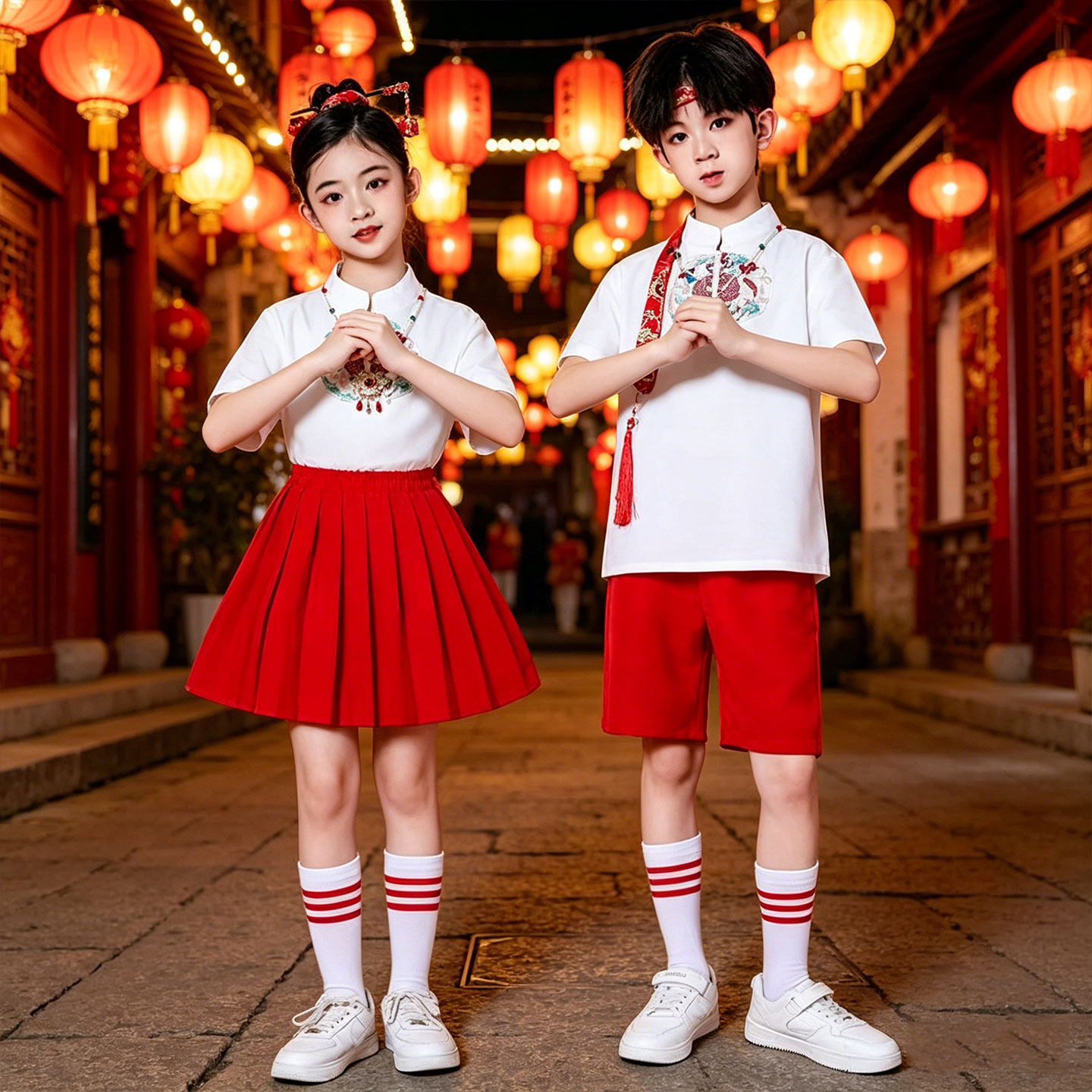 中华美少年男女童啦啦队街舞服装儿童舞蹈演出服策马奔腾快来小马