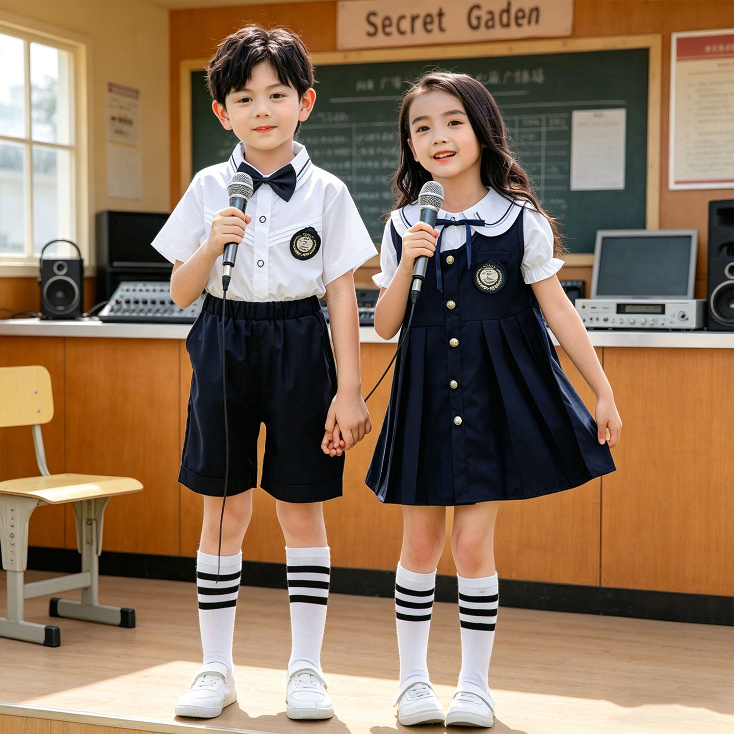 中华美少年男女童啦啦操街舞服装儿童舞蹈演出服马踏山河龙的传人