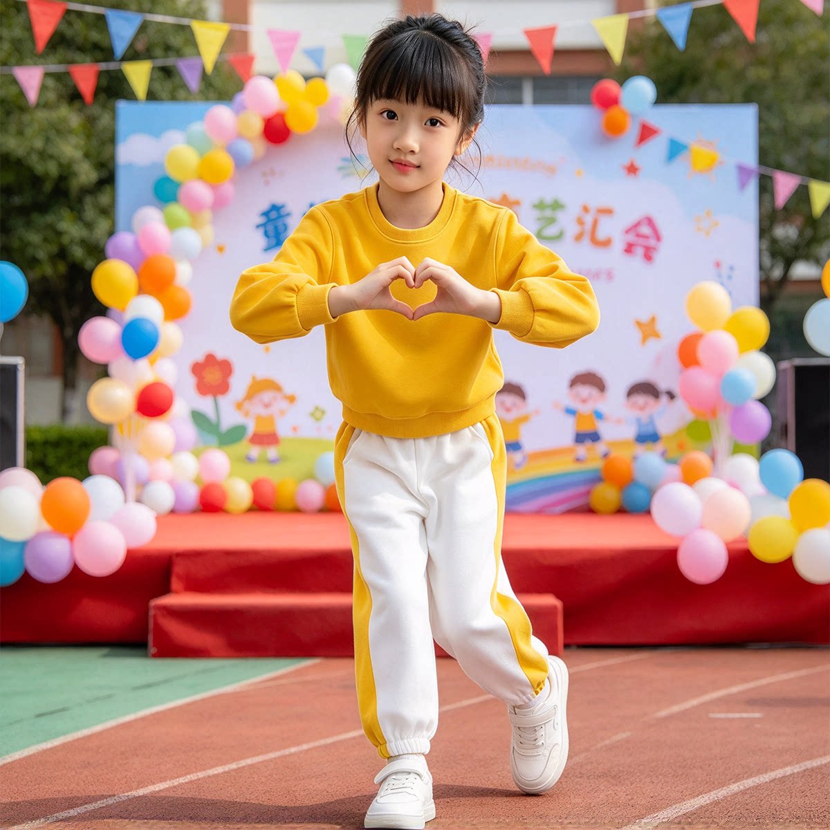 快乐指南舞蹈啦啦队演出服小学生幼儿园合唱运动会开幕式校服套装