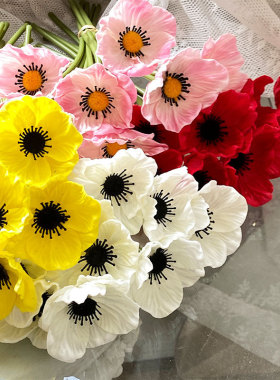 PU迷你罂粟花虞美人仿真花假花ins家居装饰摆件仿真植物跨境批发