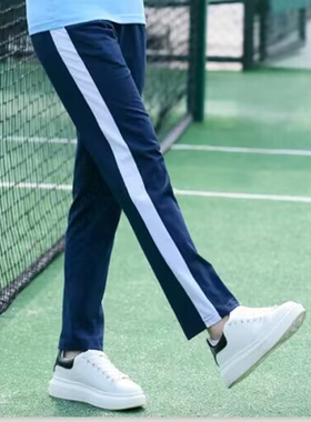 校服裤子藏青色小学生直筒一条杠宽道杠蓝色初中学生高中生厚校裤