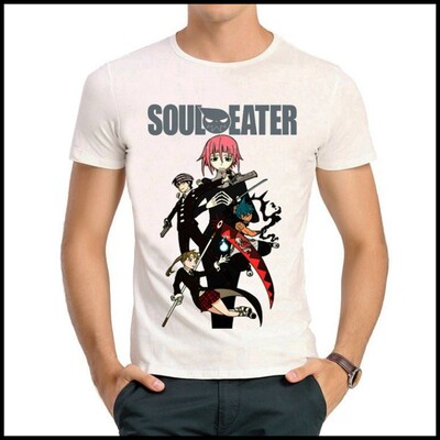SOUL EATER T-shirt 噬魂师 T恤 白色 短袖 T恤 动漫T恤 男女