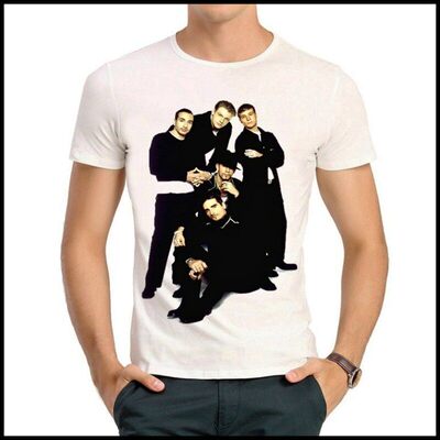 Backstreet Boys T-shirt 后街男孩 T恤 白色短袖 经典乐队 T恤衫