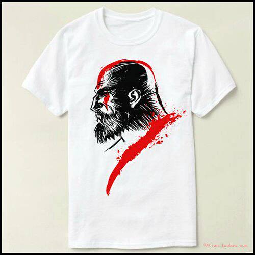 Kratos Sparta God Of War GOW战神4 Shirt圆领衣服上衣T恤 成人