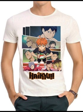 Haikyuu T-shirt 排球少年 T恤 白色短袖T恤 日向翔阳 月岛萤衣服