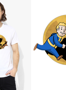 Fallout 4 vault boy辐射4T-Shirt男女T恤班服定制TEE圆领 18
