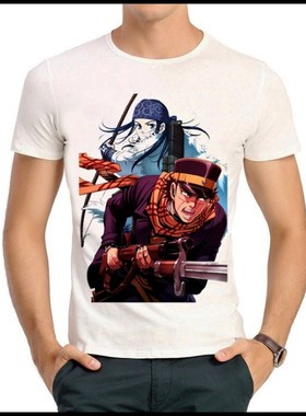Golden Kamuy T-shirt 动漫 黄金神威 T恤 白色 短袖 T恤 男女