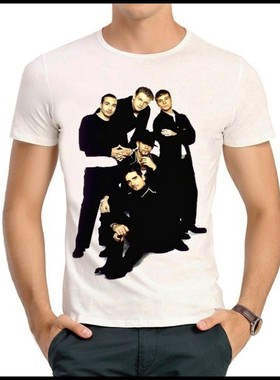 Backstreet Boys T-shirt 后街男孩 T恤 白色短袖 经典乐队 T恤衫